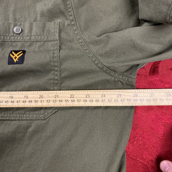 Hawx Work Gear Shirt Mens XL Olive Green Button Up Flap Pockets Short Sleeve - Picture 4 of 8